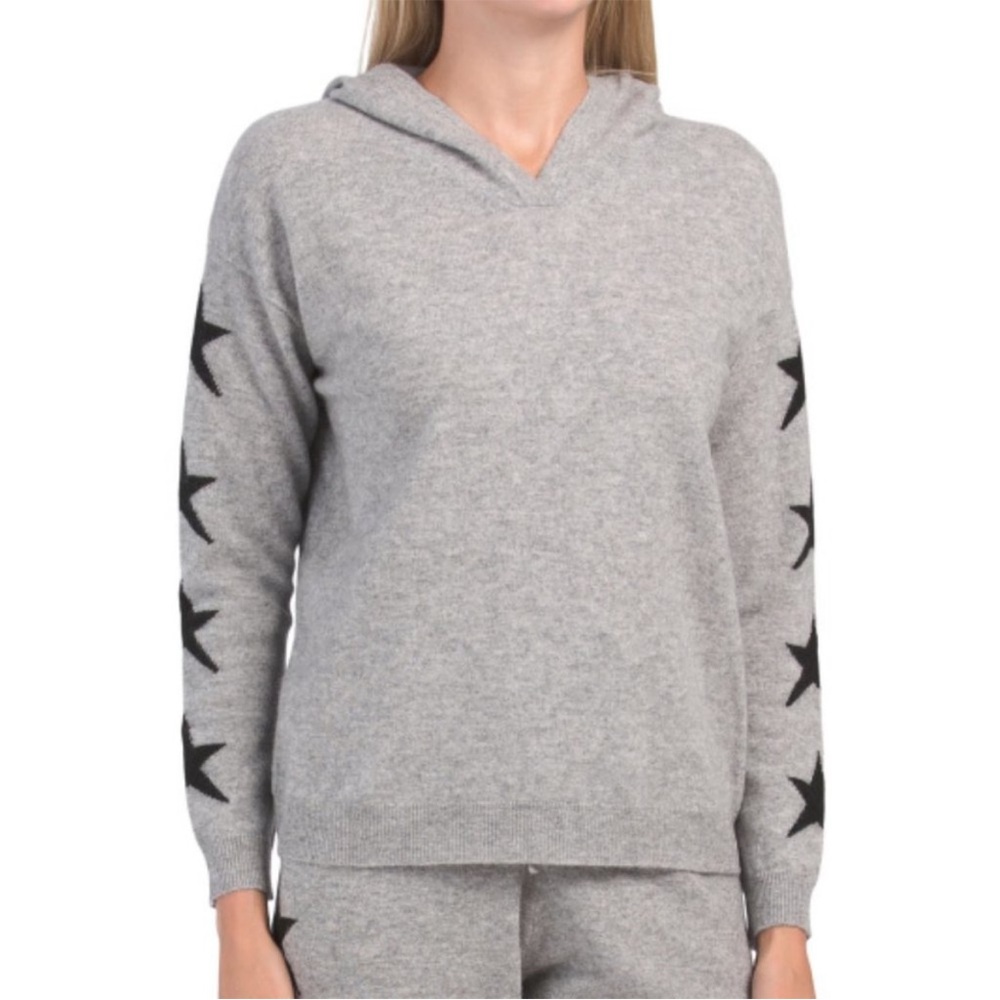 PHILOSOPHY LONG SLEEVE STAR CASHMERE HOODIE SWEATER